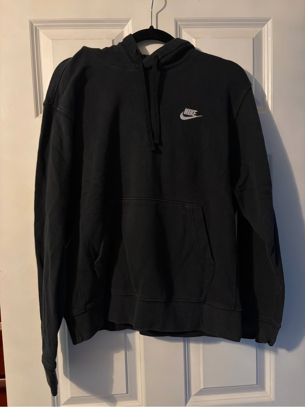 Nike Black Pullover Hoodie with White Swoosh
